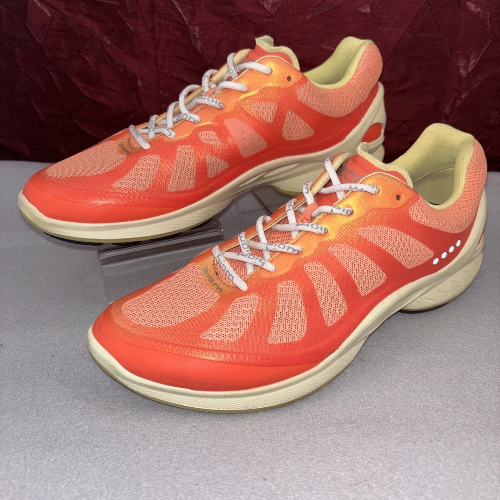 Ecco Biom Fjuel Racer Coral Yellow Womens 6 Cross Trainer Running Shoes EUC